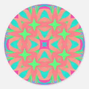 Sticker Rond Géométrie psychédélique Mandala