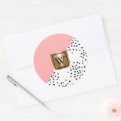 Sticker Rond Géométrie rose et Pois (Enveloppe)