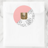 Sticker Rond Géométrie rose et Pois (Sac)