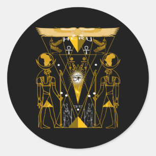 Sticker Rond Géométrie Sacrée égyptienne Horus Heru
