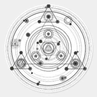 Sticker Rond Géométrie sacrée et alchimie géométrique