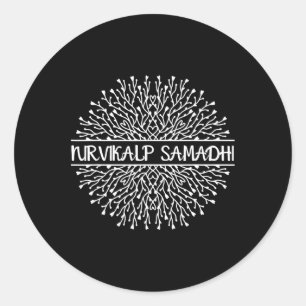 Sticker Rond Géométrie sacrée fractale de Mandala de Nirvikalp 