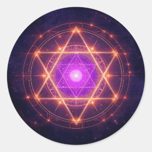 Sticker Rond Géométrie sacrée Mandala – Lumière au sein du cosm