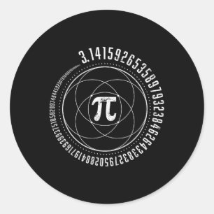Sticker Rond Géométrie Sacrée Pi Math Science Stem 3.14 Pi Jour