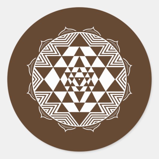 Sticker Rond Géométrie sacrée Sri Yantra Chakra Triangle (Devant)