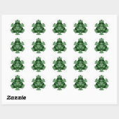 Sticker Rond Géométrie sacrée : Triangles verts : (Feuille)