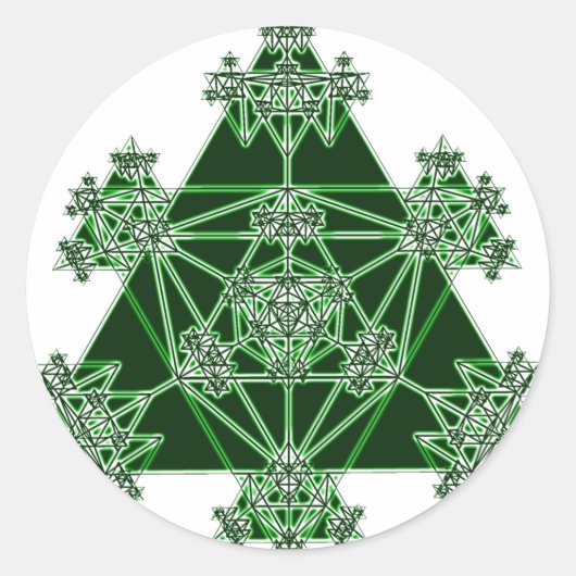 Sticker Rond Géométrie sacrée : Triangles verts : (Devant)