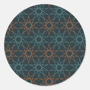 Sticker Rond Géométrie sarcelle cuivre