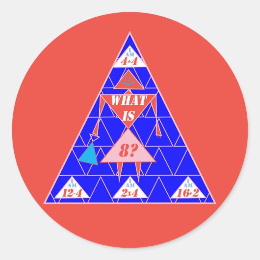 Sticker Rond Géométrie-Sticker-Triangle-Age 8 (Devant)