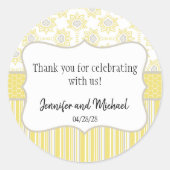 Sticker Rond Géométrique jaune et gris (Devant)