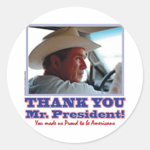Sticker Rond George Bush/Merci !