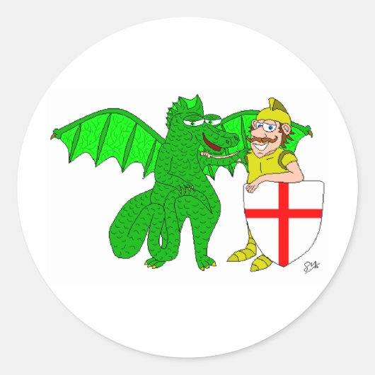 Sticker Rond George et le Dragon (Devant)