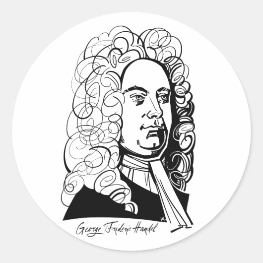 Sticker Rond George Frideric Handel (Devant)