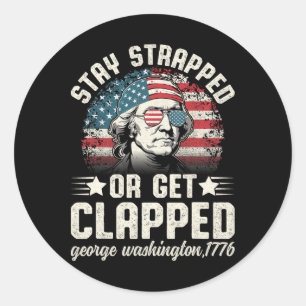 Sticker Rond George Washington 4 juillet Reste bloqué Ou Obtene
