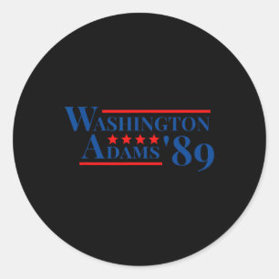 Sticker Rond George Washington Adams Élection 1789 Père Fondate