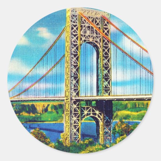 Sticker Rond George Washington Bridge, New York (Devant)