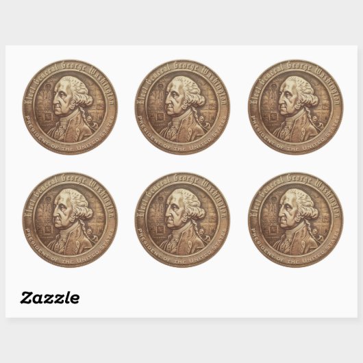 Sticker Rond George Washington Campaign Button (Feuille)
