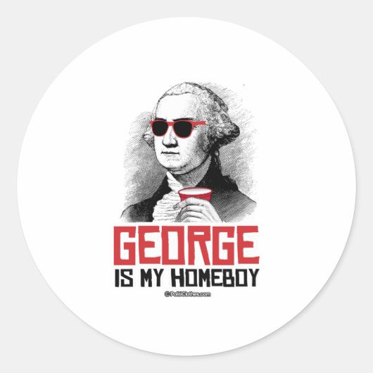 Sticker Rond George Washington est mon Homeboy (Devant)