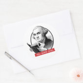 Sticker Rond George Washington Lit Des Livres Interdits (Enveloppe)