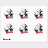Sticker Rond George Washington Lit Des Livres Interdits (Feuille)