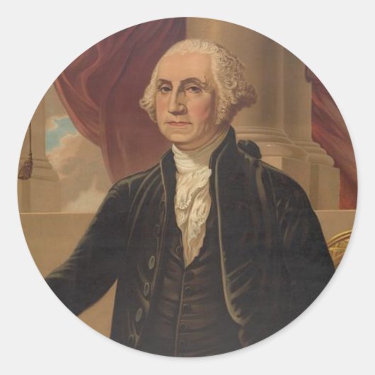 Sticker Rond George Washington Portrait (Devant)