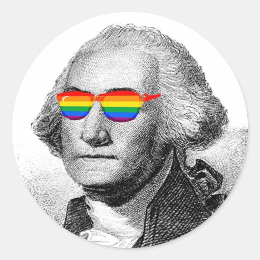 Sticker Rond George Washington Pride (Devant)