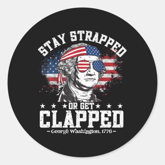 Sticker Rond George Washington Reste bloquée ou se fait applaud (Devant)