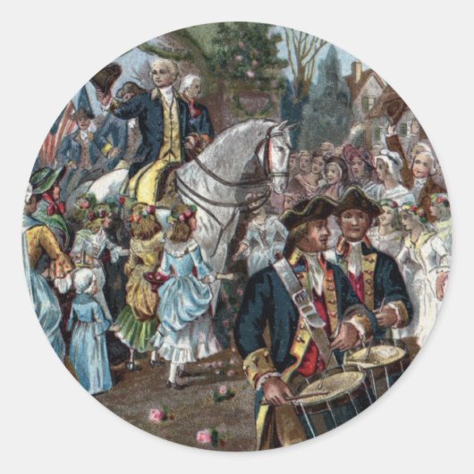 Sticker Rond George Washington revient à Trenton (Devant)