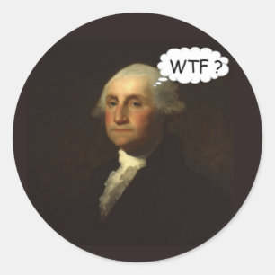 Sticker Rond George Washington tournant dans sa tombe drôle