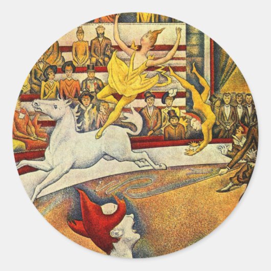 Sticker Rond Georges Seurat - Der Zirkus - Cirque (Devant)