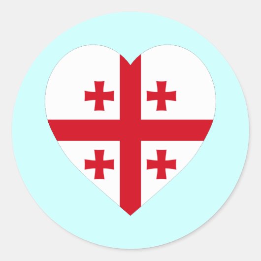 Sticker Rond Georgia Flag Heart (Devant)