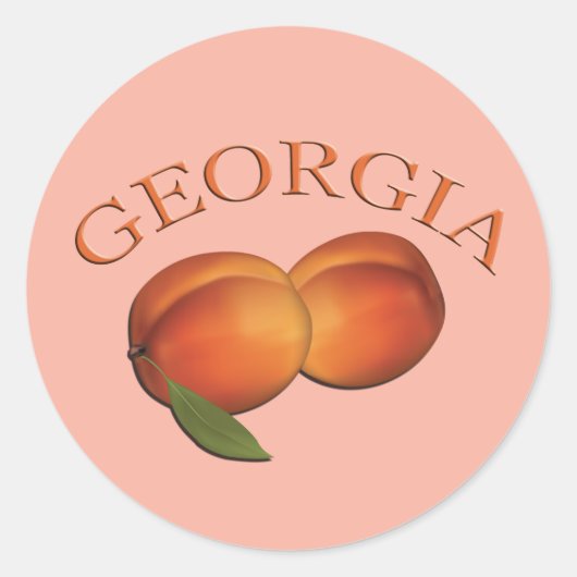 Sticker Rond Georgia Peach (Devant)