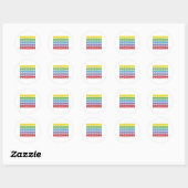 Sticker Rond Georgia Rainbow Hearts Pattern (Feuille)