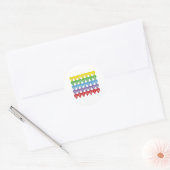 Sticker Rond Georgia Rainbow Hearts Pattern (Enveloppe)