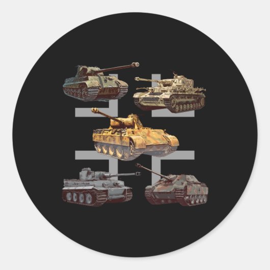 Sticker Rond Ger Tanks 2ème guerre mondiale V Panther Jagdpanth (Devant)