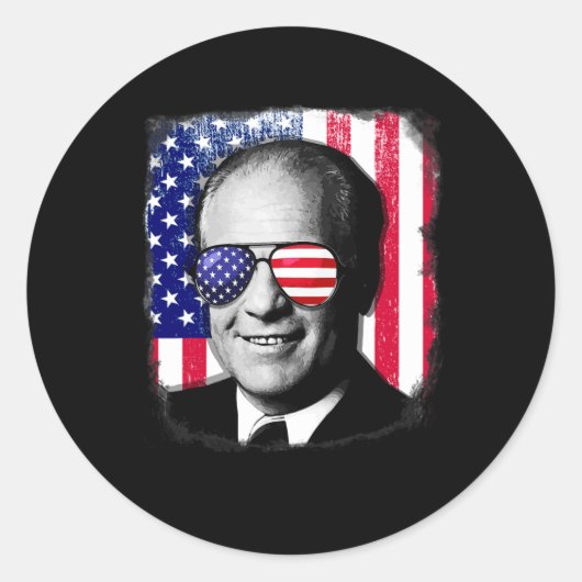 Sticker Rond Gerald Ford 4 juillet Drapeau (Devant)