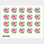 Sticker Rond Geraniums fleuris Garden Party (Feuille)