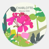 Sticker Rond Geraniums fleuris Garden Party (Devant)