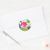 Sticker Rond Geraniums fleuris Garden Party (Enveloppe)
