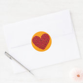 Sticker Rond Gerber Daisy Heart (Enveloppe)