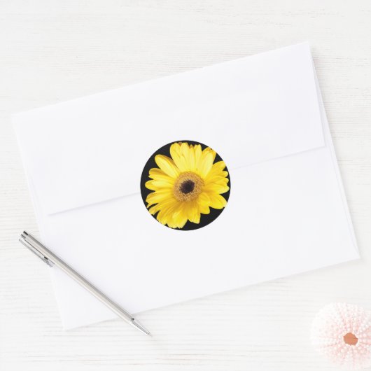Sticker Rond Gerber Jaune Daisy Fermer la photo (Enveloppe)