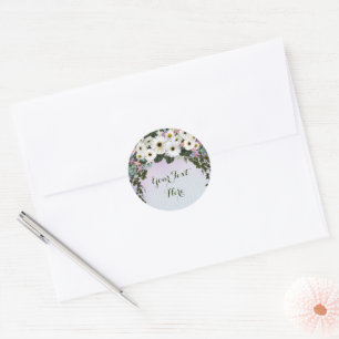 Sticker Rond Gerbera Daisies Swag