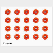 Sticker Rond Gerbera Daisy Monogramme initial (Feuille)