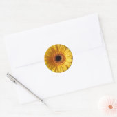 Sticker Rond Gerbera jaune soleil (Enveloppe)