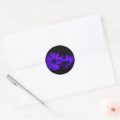 Sticker Rond Gerbera la nuit 1 (Enveloppe)