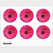 Sticker Rond Gerbera Rose Daisy (Feuille)