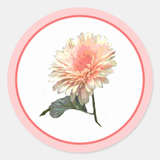 Sticker Rond Gerbera Splinder Design (Devant)
