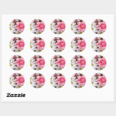Sticker Rond Gerberas Et Chrysanthèmes (Feuille)