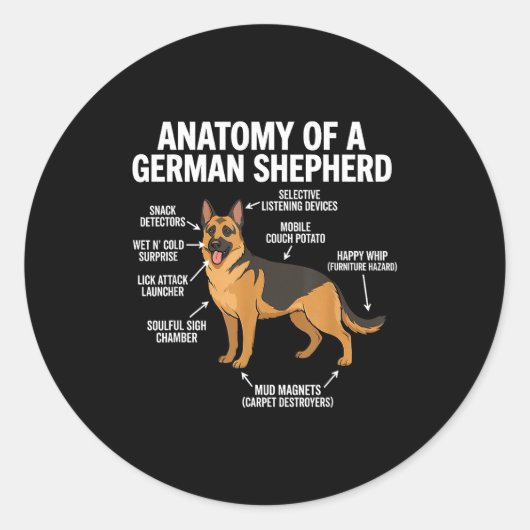 Sticker Rond German Shepherd (Devant)