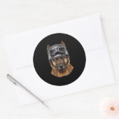 Sticker Rond German Shepherd Dog, Biker (Enveloppe)